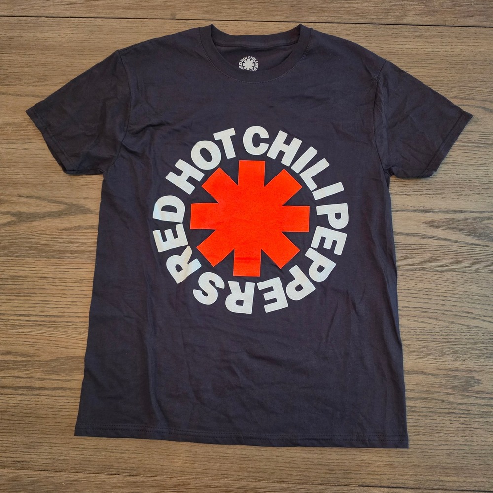 Red Hot Chili Peppers Classic Asterisk Logo Black Graphic Tee XL NWT Licensed